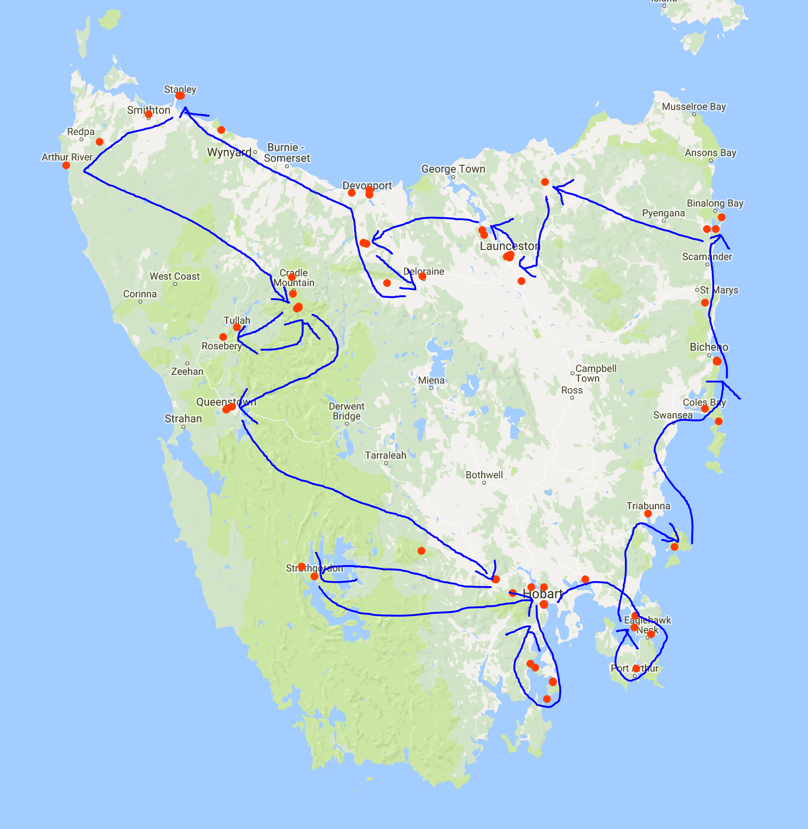 Maps Of Tasmanian